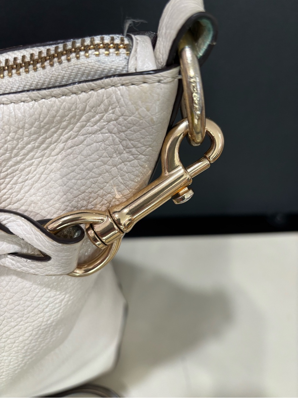 Coach Abby Hobo White Pebbled Leather Duffle F31507 Summer Wedding Bride Bridal - Picture 5 of 13